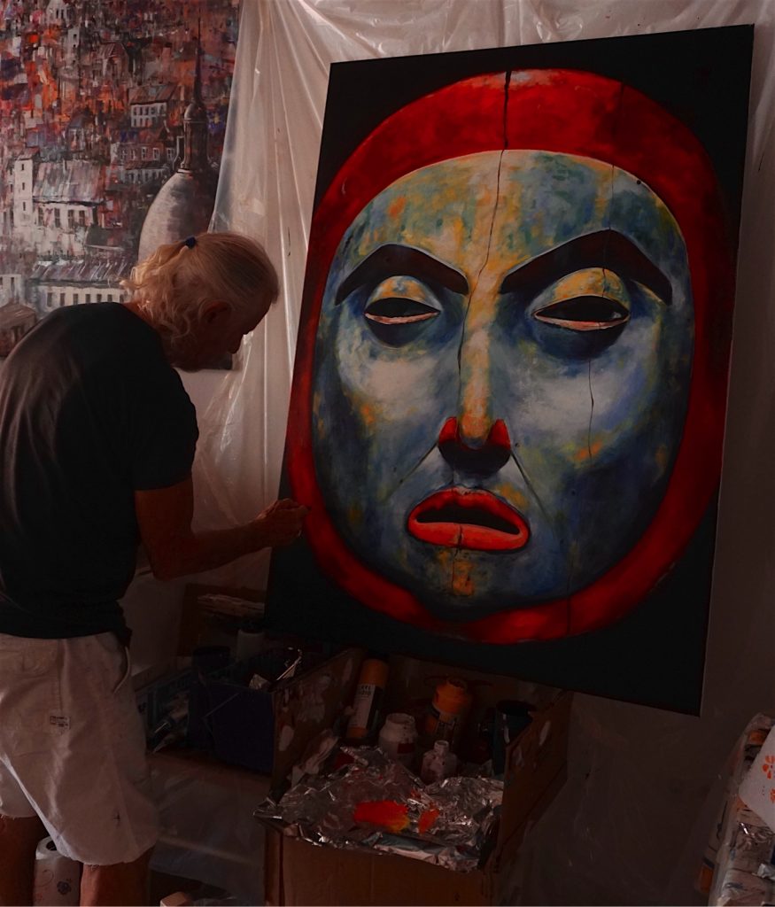 paul-ygartua-painting-large-native-mask-875x1024
