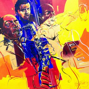 Jazz Art lively colours by Vancouver artist