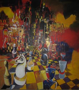 Game of chess by contemporary artist Paul Ygartua
